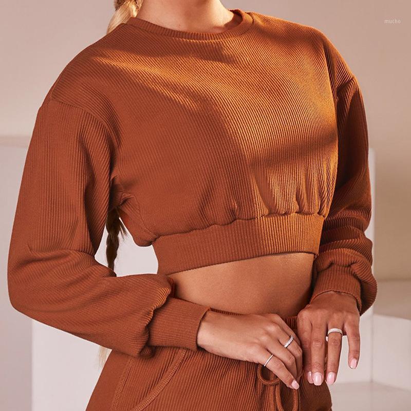 

Long Sleeve Yoga Shirts Sport Crop Top Fitness Gym Sports Wear For Women Running Full Clothes Outfit, Black