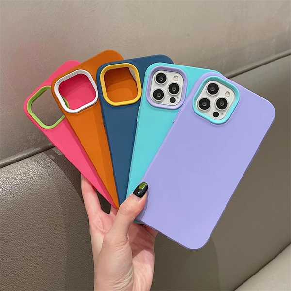 

3 in 1 Liquid Silicone Soft Cell Phone Cases for iPhone 13 13Pro Max 12Pro 11 Pro XR XS 7 8 SE2020 8Plus Back Cover, Message color