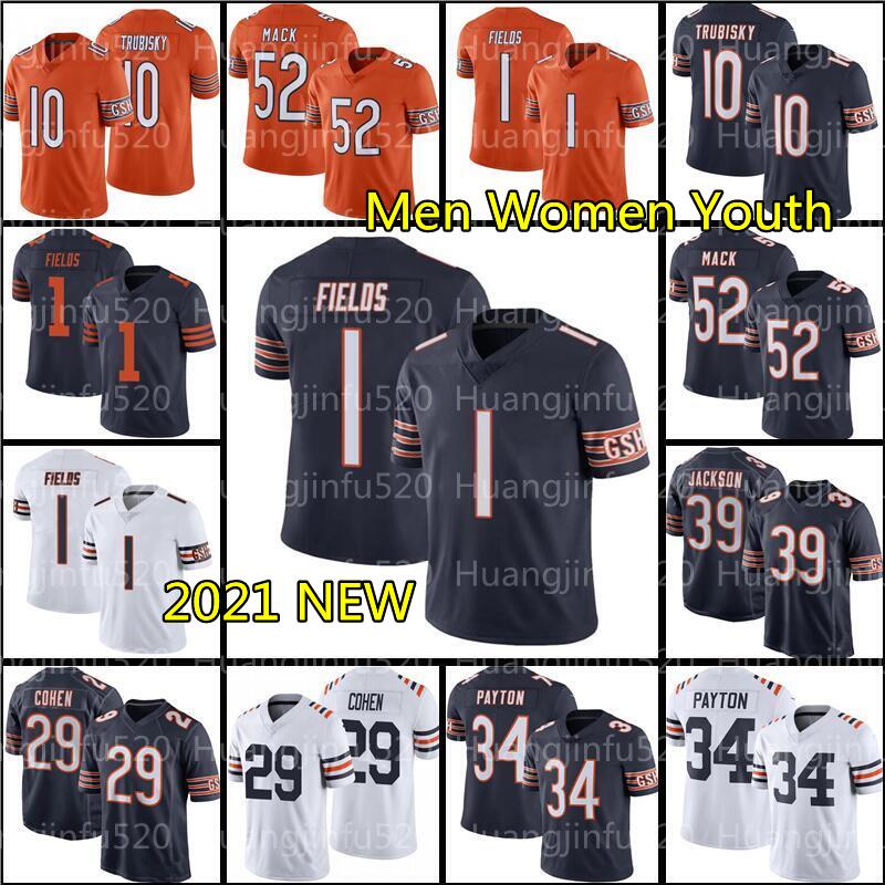 

1 Justin Fields 52 Khalil Mack Jersey Darnell Mooney Eddi Jackson Walter Payton Cole Kmet Brian Urlacher 34 Jim McMahon Nick Foles Damiere Byrd Dalton mens, As