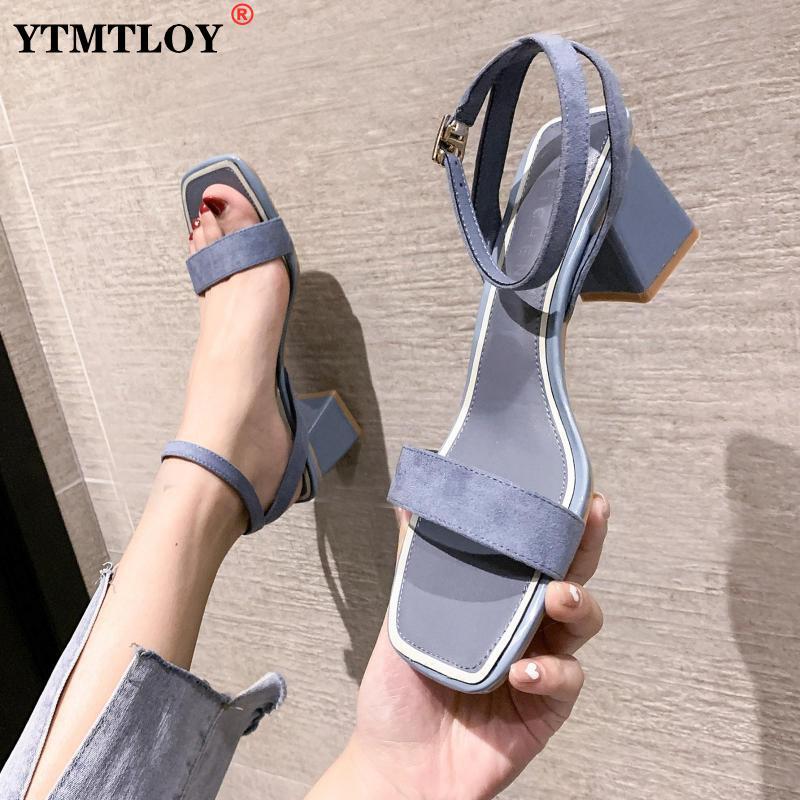 

Dress Shoes Ladies Ankle-wrap Summer Gladiator Sandals Women Square Heel Party Wedding High Open Casual Sexy Blue, Black