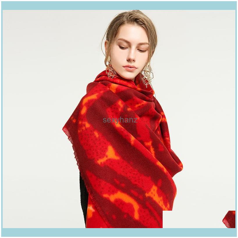 

Hats, & Gloves Fashion Aessories Wool Winter Warm Scarf Plaid Thick Blanket Shawls And Wraps Scarves For Women High Quality Black Red Zebra
