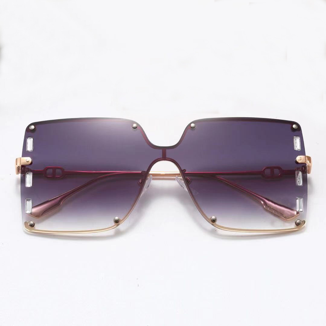 

High quality classic sunglasses designer brand unisex square metal frame, White;black