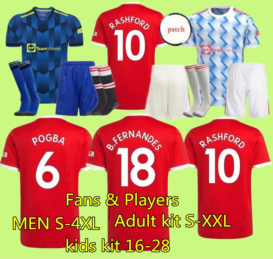 

Fans Player 2021 2022 Manchester soccer jerseys CAVANI UNITED FERNANDES RASHFORD POGBA UTD football shirt 21 22 SANCHO uniform Men kids kits, S-4xl men