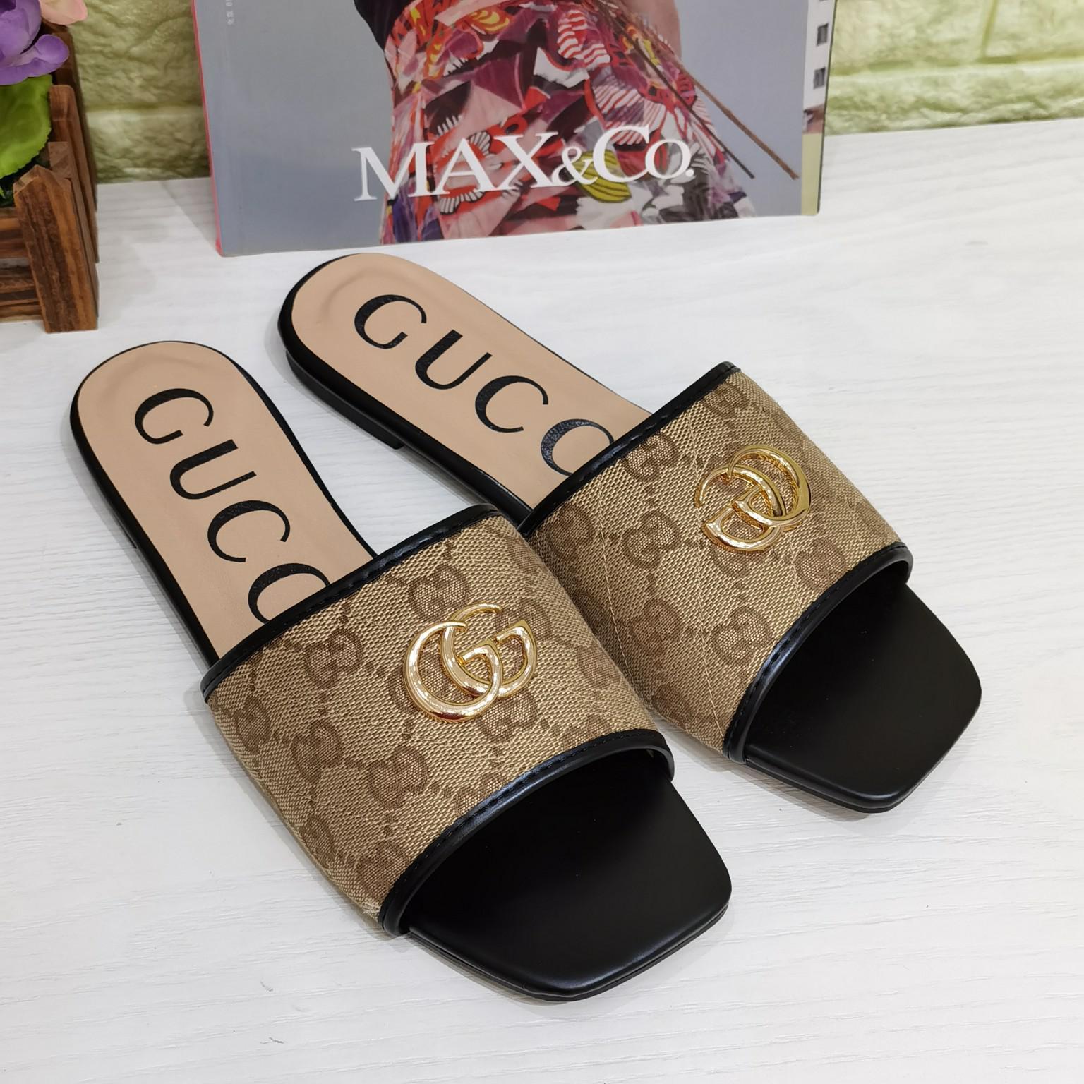 

858eru LVLOUISVUTTONBag Classical Sandals Slides Man Flip Flops woman Channel Shoes, Black