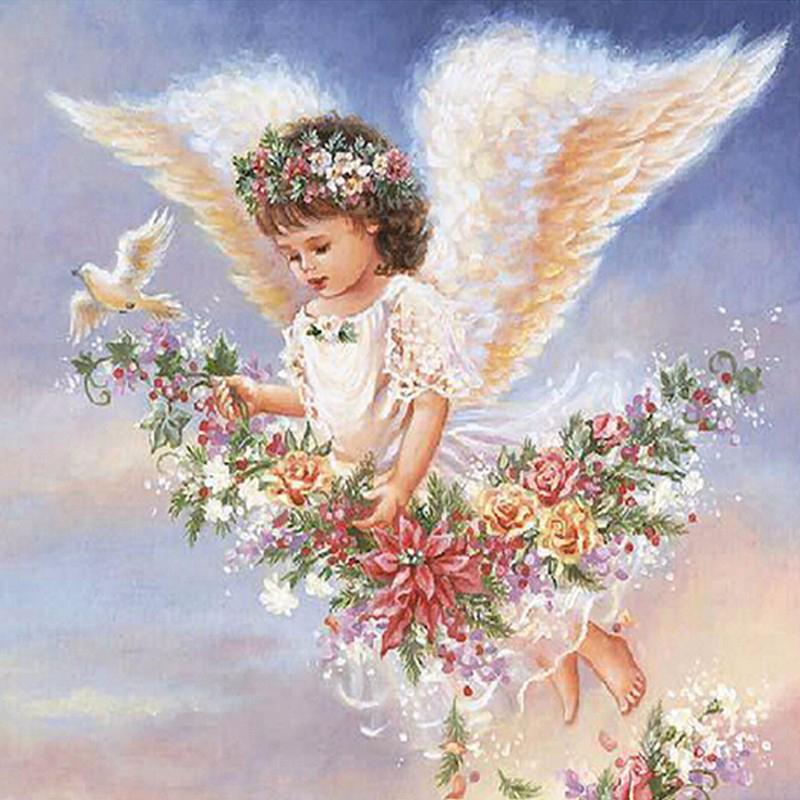 

Diamond Painting DIY Girl Angel Full Square Drill Po Custom Colorful Handmade Rhinestone Mosaic Kids Home Room Wall Decor
