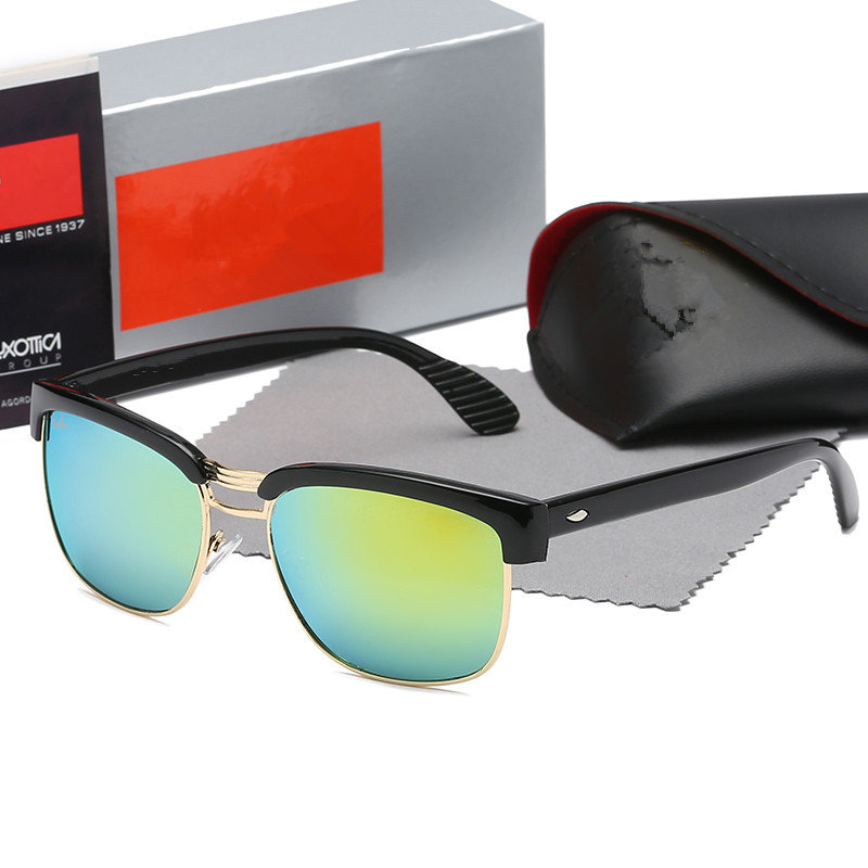 

Designer Ray Men Women Sunglasses Vintage Pilot Brand Band UV400 Protection Bans Ben wayfarer sun glasses with case A756509, White;black