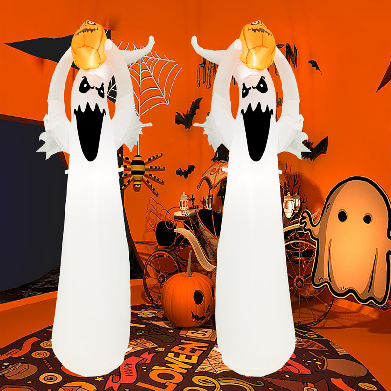 

Halloween decoration costume glowing little ghost pumpkin with light white ghosts tree inflatable garden decorations inflatables model