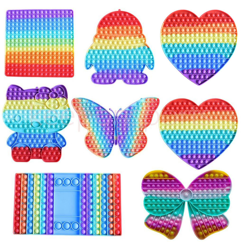 

U Stock Large size 30cm Giant Big Size Pop Fidget Reliver Stress Toy Rainbow Push Bubble Simpl Dimmer Antistress Toy Children Sensory Game Toy