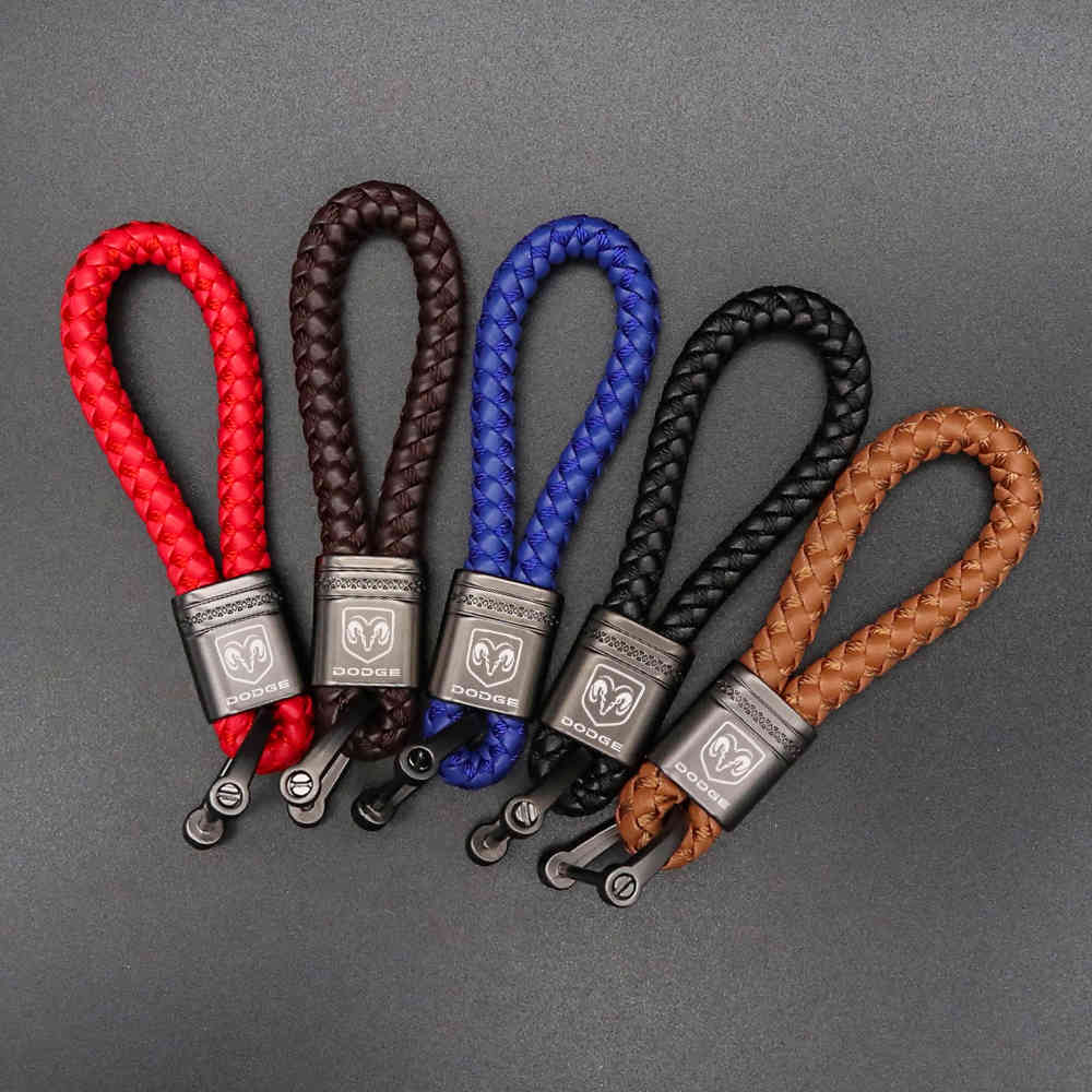 

Vintage Hand-woven Key Chain for Dodge Challenger Avenger Sxt Nitro Ram Leather Braided Rope Car Keychain