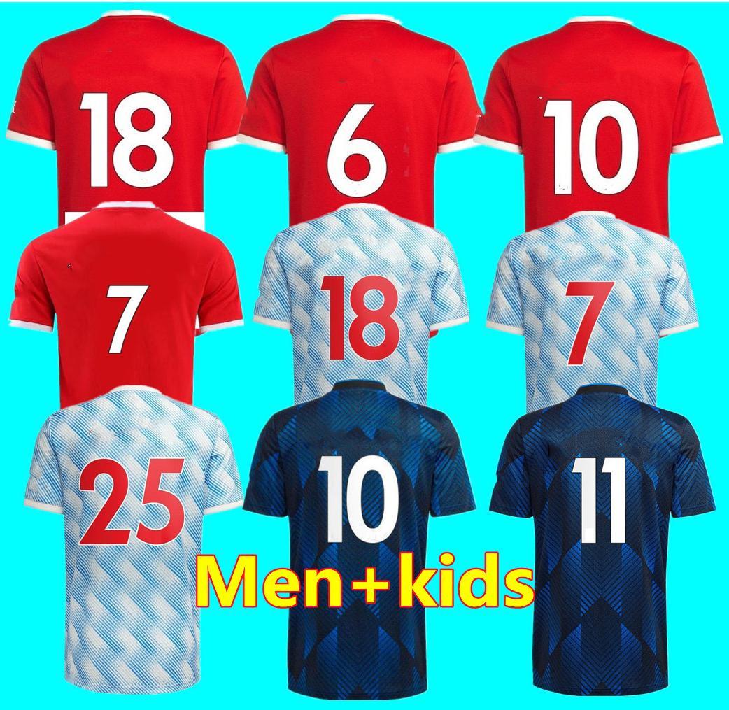 

soccer jersey 2021 2022 RONALDO SANCHO POGBA CAVANI MARTIAL UTD VAN DE BEEK B. FERNANDES CAVANI MATA football shirt 21 22 man kids kit, Black;yellow