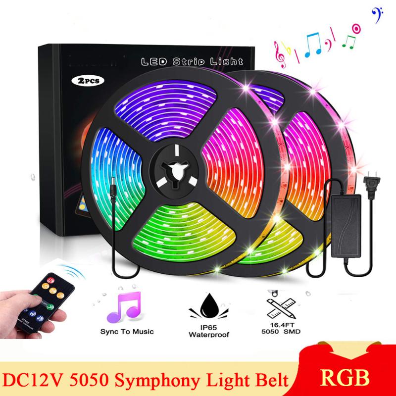 

Symphony LED Strip Belt IP65 Waterproof RGB Sync To Music 9 Key Remote Control Neon Flexible Light Strips