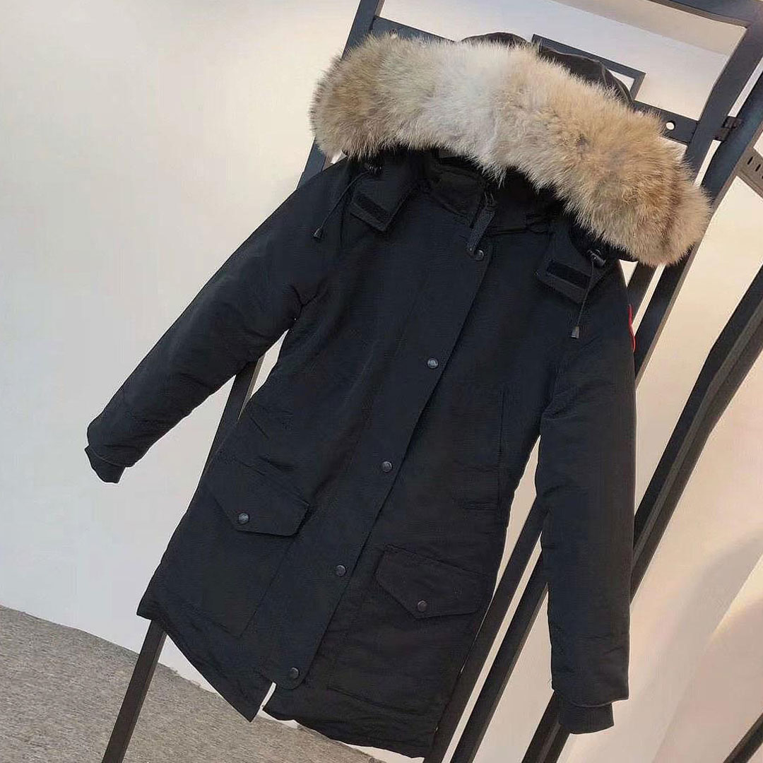

Women' winter outdoor leisure sports down jacket white windproof parker long leather collar hat warm fashion classic jackets, Customize