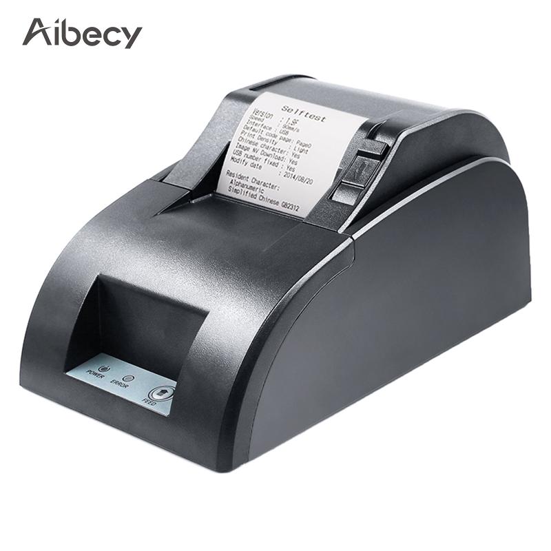 

Aibecy Desktop 58mm Thermal Printer Receipt Bill USB Wired Connection Support ESC/ Command For Supermarket Restaurant Printers