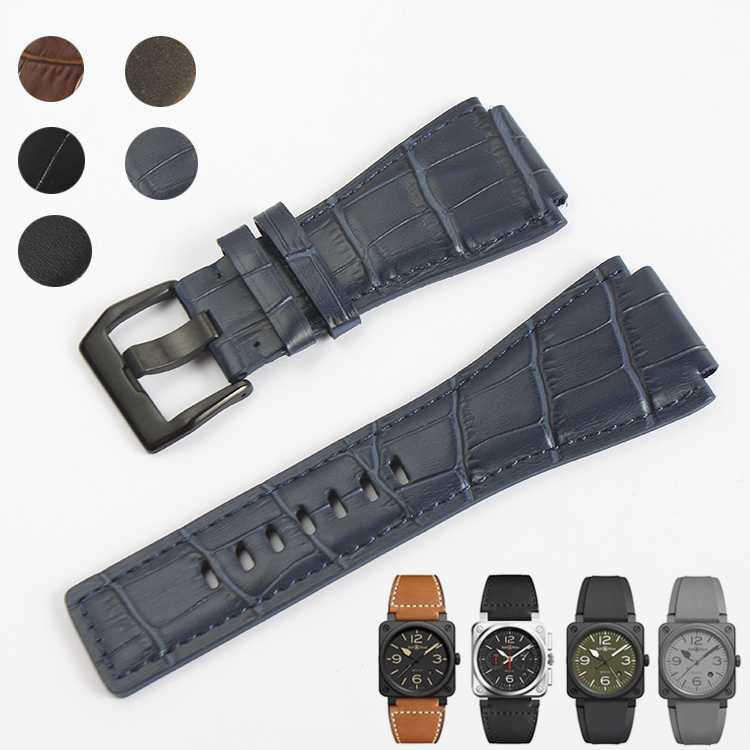 

Watch Bands Genuine Leather Band 34mm X 24mm For Bell Series BR01 BR03 Strap Watchband Bracelet Belt