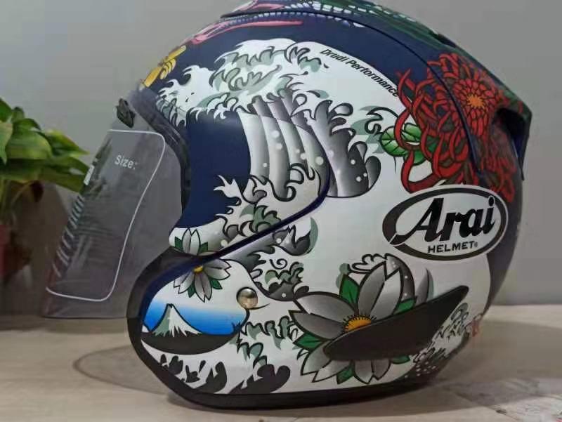 

Motorcycle Helmets 3 Helmet Half Face Casco Vintage Scooter Jet Retro Peder Color