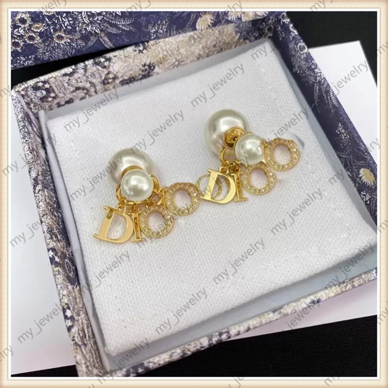 

7Style Fashion Womens Earings Jewelry Luxurys Designers Earrings Studs Pearl Earrings Brand Earring For Lady Boucles D'oreilles Classic Hoop