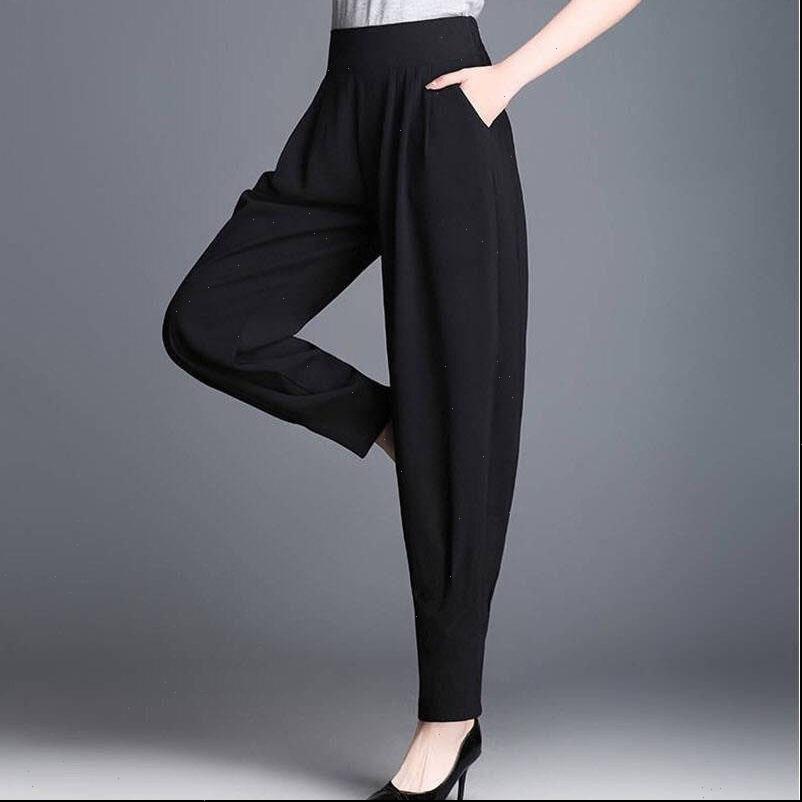 

womens capris harem pants spring summer fashion casual models bloomers trousers female women black high waist, Black;white
