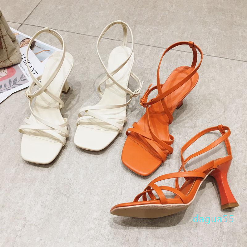 

2021 Thin Heeled All-match Net Red Open Toe High Heel, Apricot