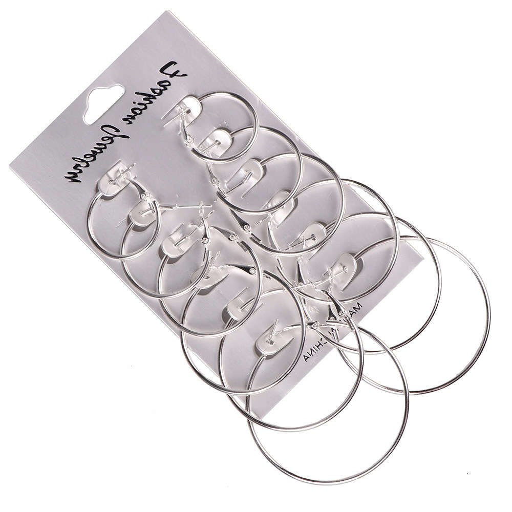 

earrings A0401 fashion personality exaggeration ring earrings multi piece suit versatile accessories Earrings, Golden