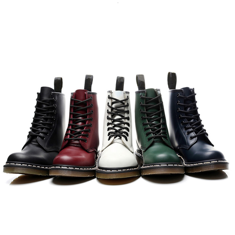 Robe chaussures femmes véritables bottes en cuir véritable femelle haut sommet printemps printemps chaud neige boot moto couple unisexe dentelle