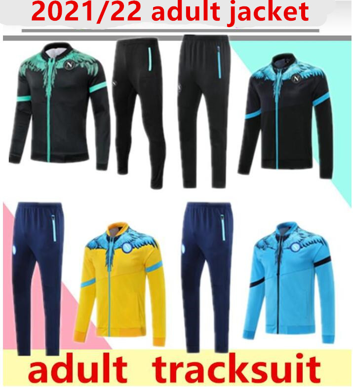 

2021/22 Napoli tracksuit jacket hoodie soccer jersey Zielinski 21/22 SSC Naples long zipper jacket set veste suit, Adult