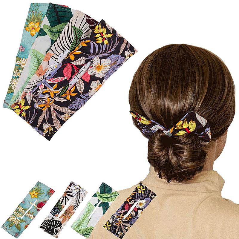 

Hair Clips & Barrettes 1pc Headband Bun Multicolor Cloth Magic Clip French Ties Holder Hairstyle Maker Bands Hairpin, Golden;silver