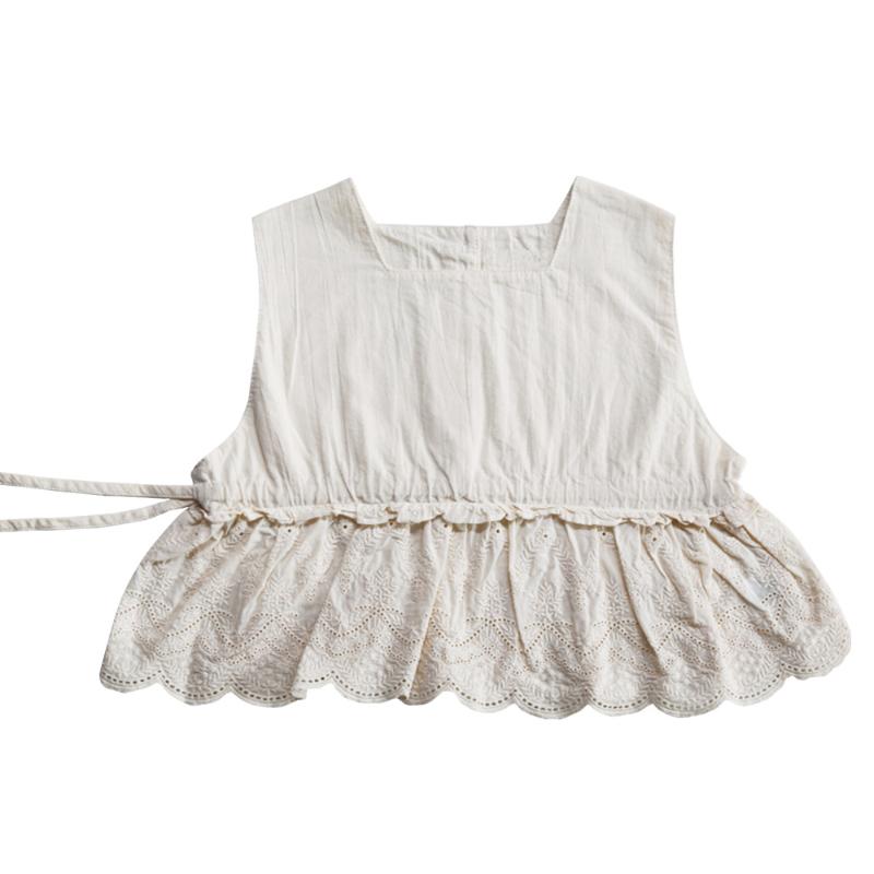 

Vest HoneyCherry Summer 2021 Girls Lace Embroidered Top Baby Cute All-match Doll Shirt Girl Clothes, Blue