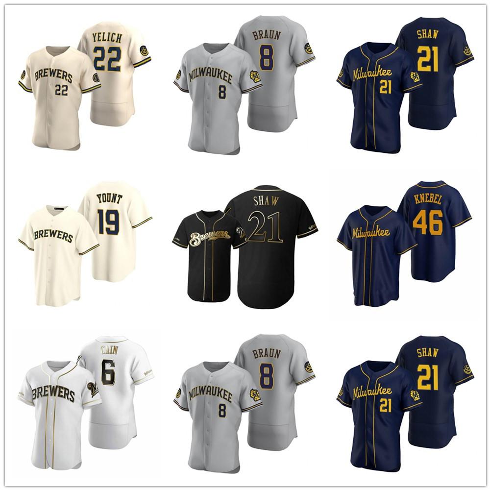 

Men Women kids 22 Christian Yelich Jersey 2021 Season 50th Josh Hader Woodruff Lorenzo Cain Ryan Braun Brent Suter Orlando Arcia Baseball Jerseys, Blue;black