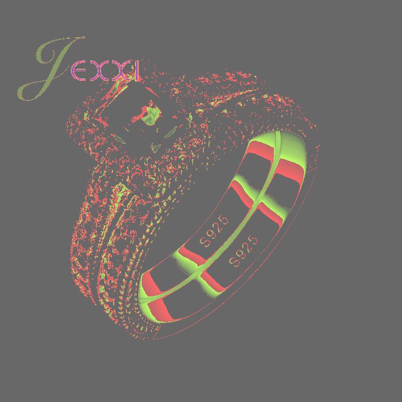 

Cluster Rings Selling Fashion 2 Pcs 925 Sterling Silver Square Cut White Cubic Zirconia Finger Women Wedding Engagement Bijoux