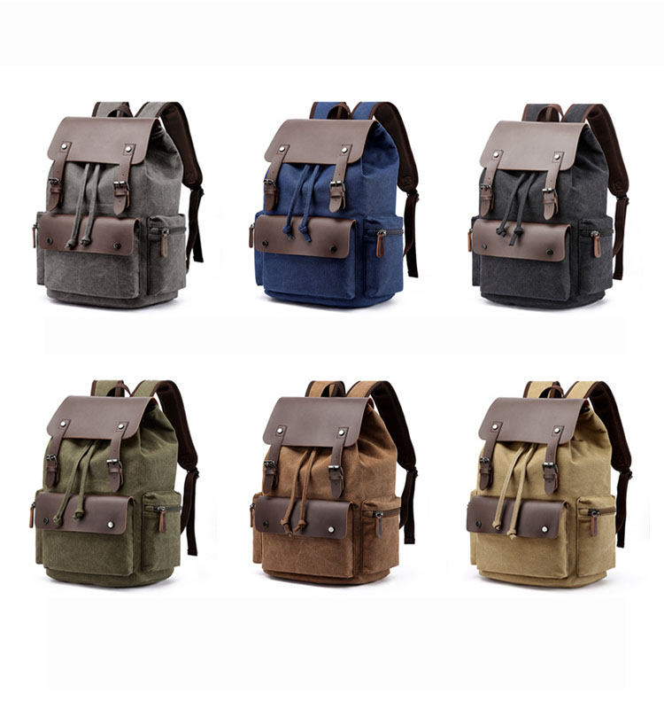 

Men's and Women's Canvas Leisure Backpack Suitable for School Multi-purpose Travel/ dlj72006