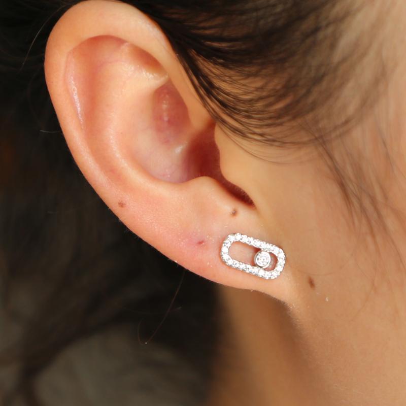 Stud Mimimalist Cute Jewelry Authentic 925 Sterling Silver 1pc No Move Cz Stone Earrings For Women Crystal Delicate Tiny Earring-image-700542234