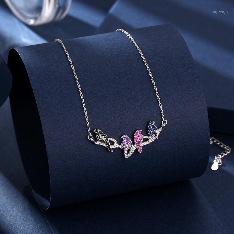 

Pendant Necklaces Brillian2021 Fashion Colorful Bird Woman Necklace Ball Zircon Shining Jewelry Gift LY-40002 All Compatible