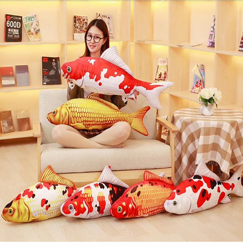 

3D Carp pillow Dolls Decorative Cushion Throw Pillow With Inner Home Decor Sofa Emulational Toys No Zipper, 01
