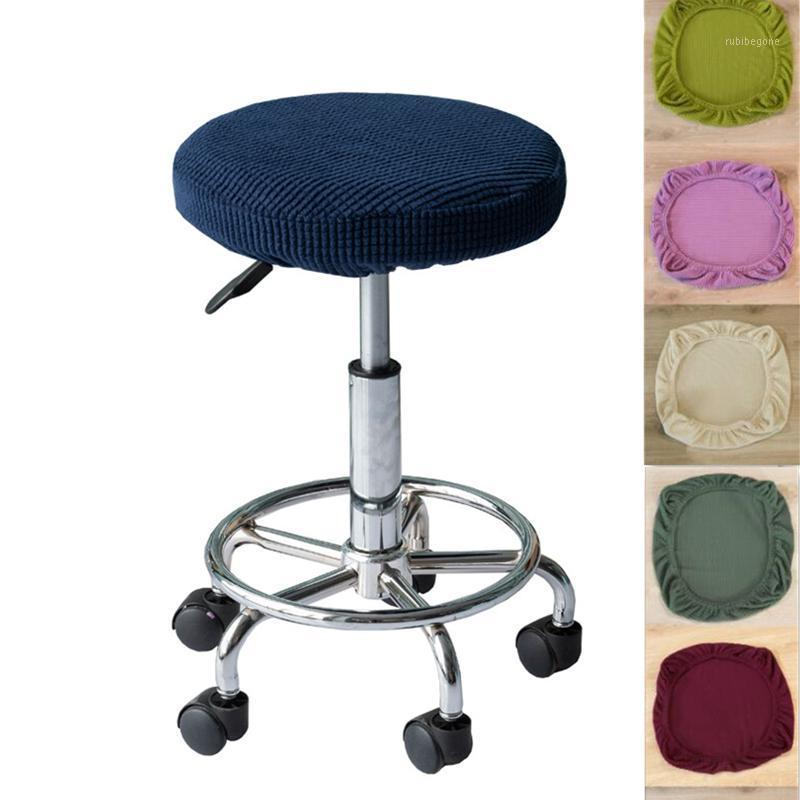 

Universal Round Chair Cover Elastic Polar Fleece Fabric Bar Stool Seat Slipcovers Restaurant Banquet Home Party Decoration Covers