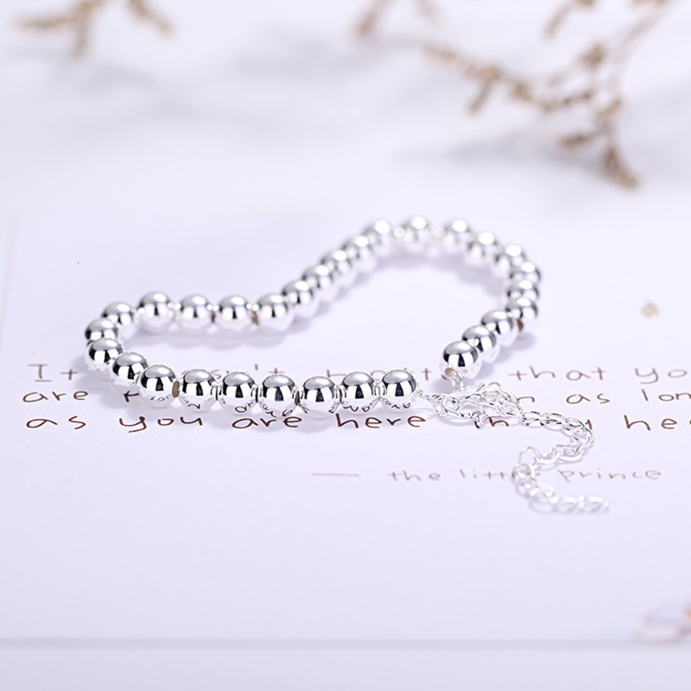 

Chinese and Korean version smooth Buddha bead chain, Du silver bracelet, plated watch women's fashion pure round net red, Golden;silver