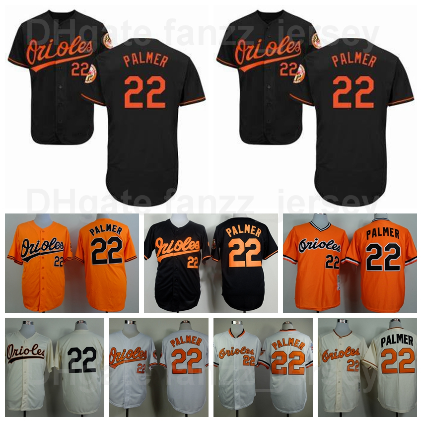 

Vintage Baseball 22 Jim Palmer Retro Jersey 1954 1970 1982 1989 2001 Retire Cooperstown Pullover Flexbase Cool Base Orange Black White Grey Beige Color