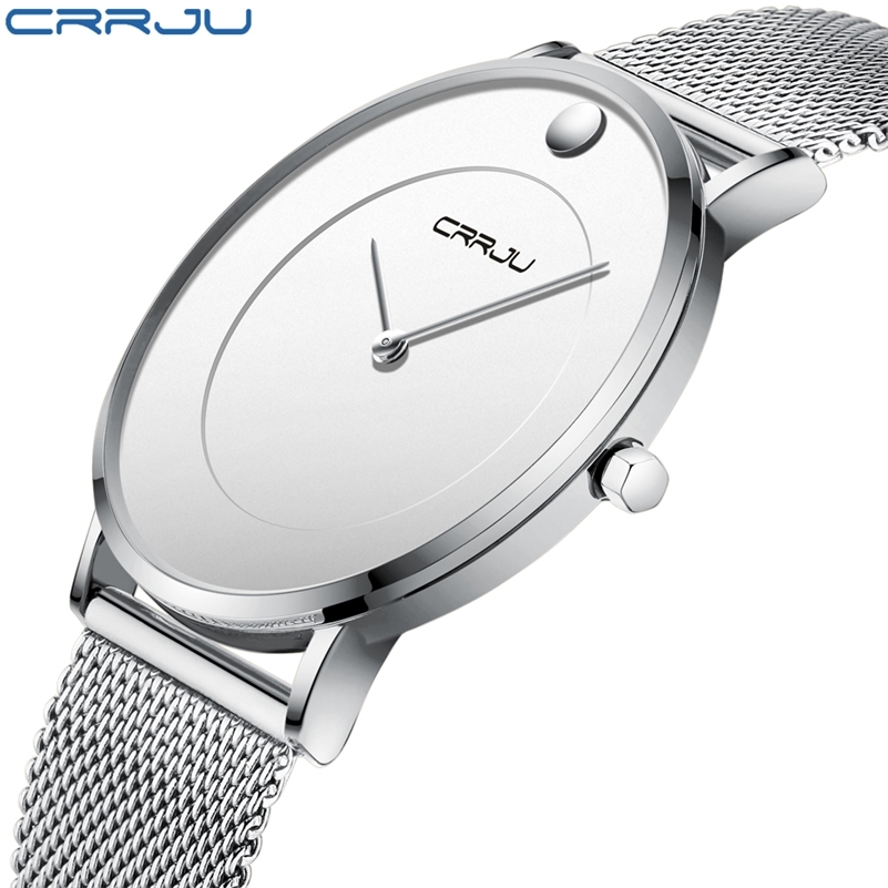 

CRRJU Mens watches To Luxury Brand business Quartz Watch Men Military Sports Waterproof Dress Wristwatch relogio masculino 210517, Black