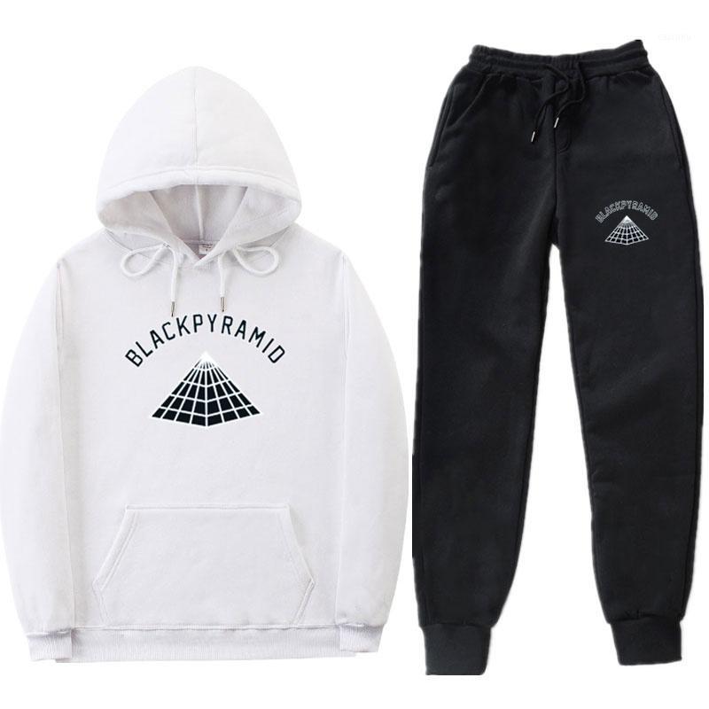 

Men's Tracksuits 2021 Autumn And Winter Warm Plus Velvet Sportswear Black Pyramid Light Color Letter Clothing Several Boys Ropa Hombre, Blue 1