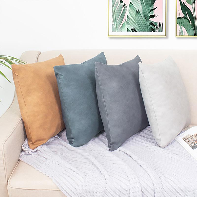 

Cushion/Decorative Pillow 45cm Imitation Leather Pillowcases Decoration Cushions Covers For Sofa Bed Car Seat Cover Waterproof Throw Pillows