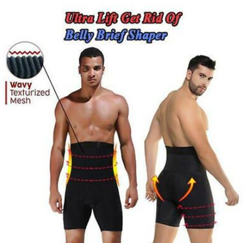 

Men Ultra Lift Slimming Body Shaper Tummy Boxer High Waist Brief Panties LDF668 Gym Clothing, White