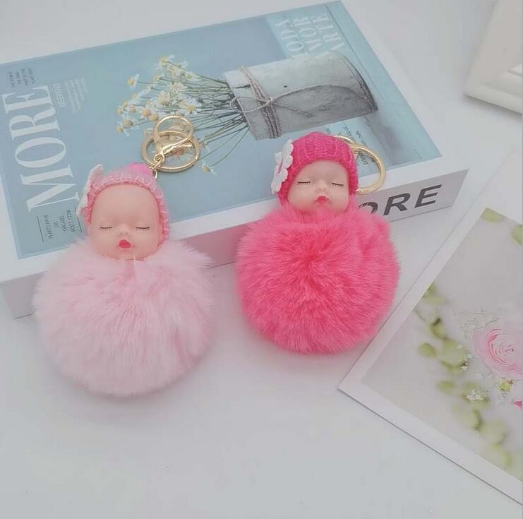 

key ring Cute doll hair ball keychain bag pendant car ornaments cartoon plush