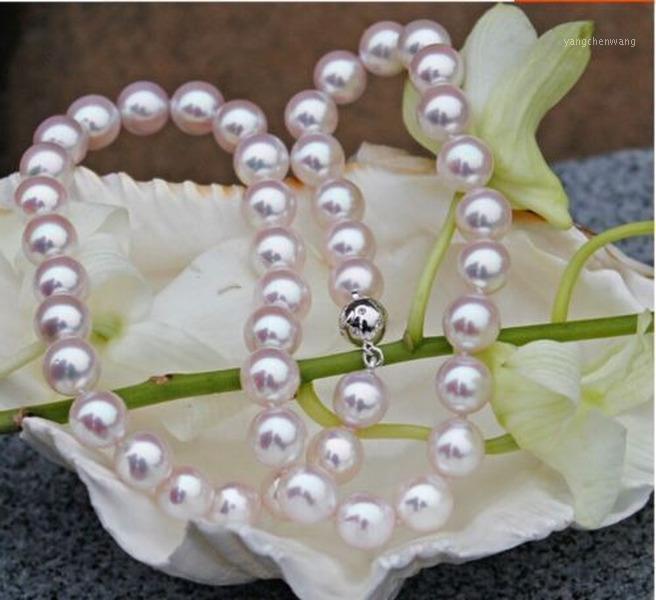 

100% Real 8 Mm Sea Shell Pearl Necklace 18'' + Chains