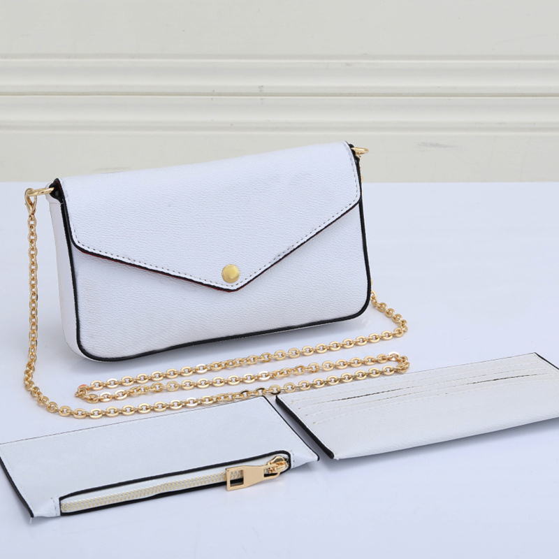 

5 2022 Designer Wallets purse 3-piece set luxurys Handbags chain shoulder designers crossbody bag women handbag new style with original box, Red;black