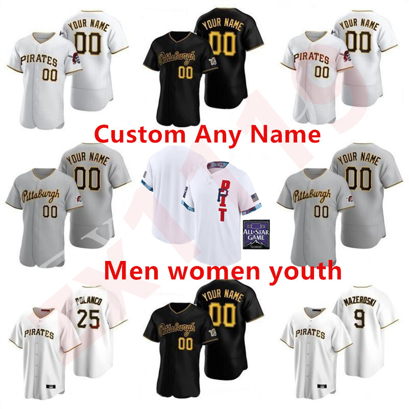 

2021 All-Star Game Baseball Jersey Pirates Men women youth Ke Bryan Hayes Colin Moran Francisco Liriano Antonio Brown Jackie Robinson Kevin Newman Jerseys Custom, As pic