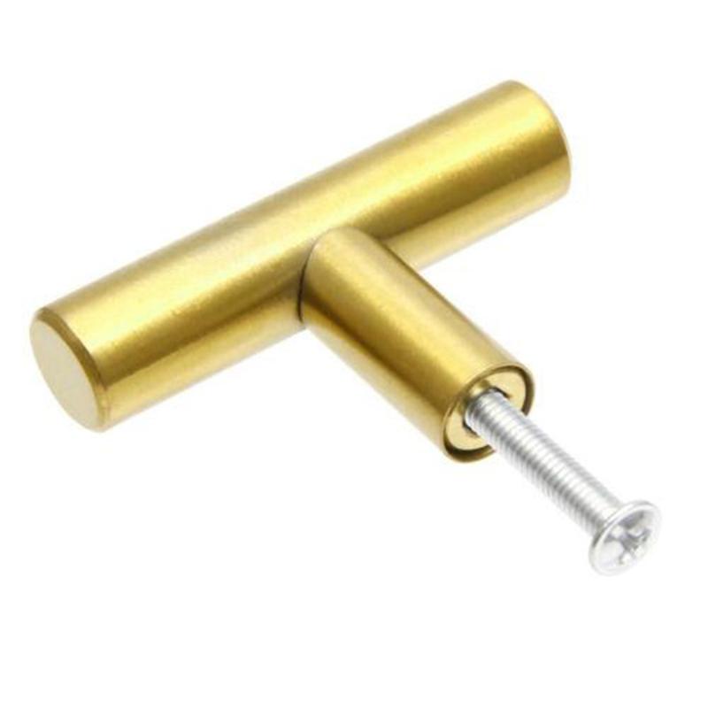 

10pcs Home Kitchen T Bar Cabinet Brass Cupboard Knobs Drawer Pull Handle 12mm For Furniture Door Desk Craft Tools