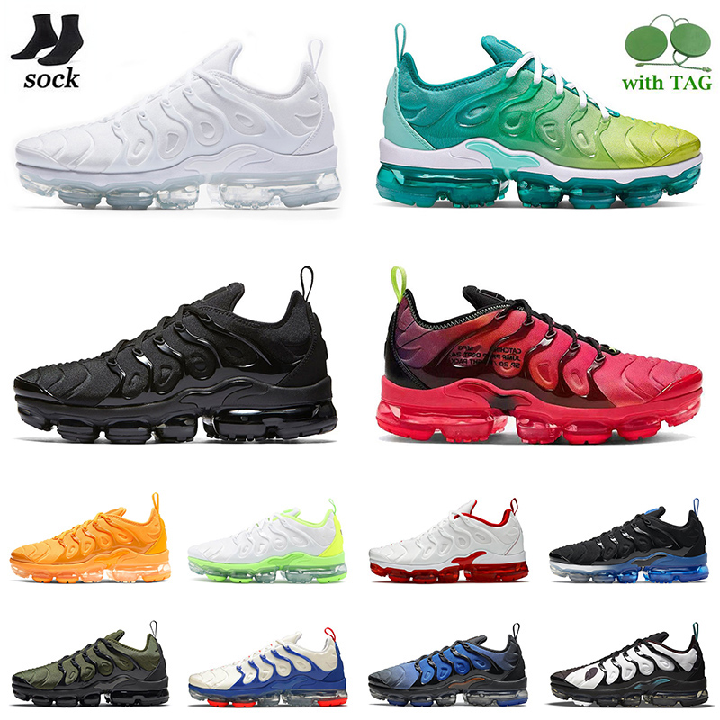 

Hotsale Fashion Tn Plus Running Shoes Mens Women TNS Cushion Sports Triple Black White Lemon Lime Dark Russet University Red Atlanta Outdoor, C43 blue white 36-47