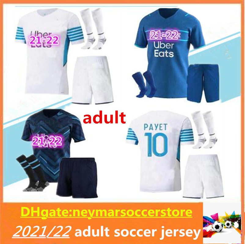 

21/22 Olympique De Marseille soccer jerseys 2021 2022 OM Marseilles MILIK BENEDETTO KAMARA maillot football shirt THAUVIN PAYET kit uniforms