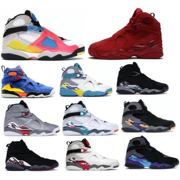 

Jumpman Men Basketball Shoes 8 8s Aqua Chrome Playoffs South Beach Reflections Valentines Day Burgundy Bugs Bunny 2021 Grey Tenis Trainers, Silver