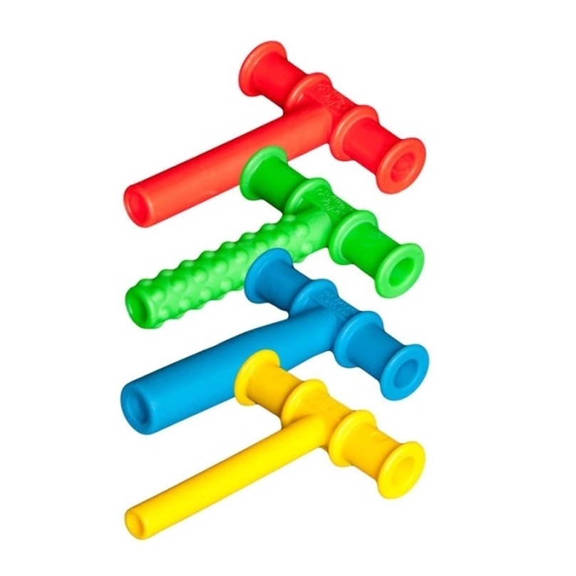 

4PCS Chewing Tube Chewy Teether Baby Oral Motor Chew Tools Tuxtured Autism Sensory Therapy Toys Speech Tool 211106