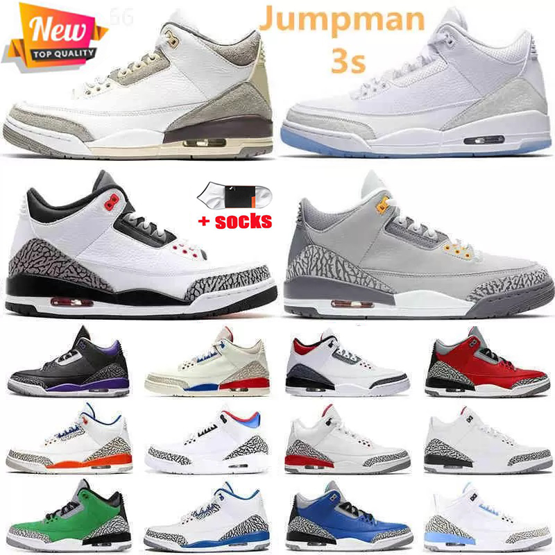 

Top Quality Og Mens Jumpman 3s Running Shoes UNC Unite Tinker Varsity Royal Oregon Ducks Court Purple trainers Sports Sneakers outdoor Shoes Size 40-46, 39